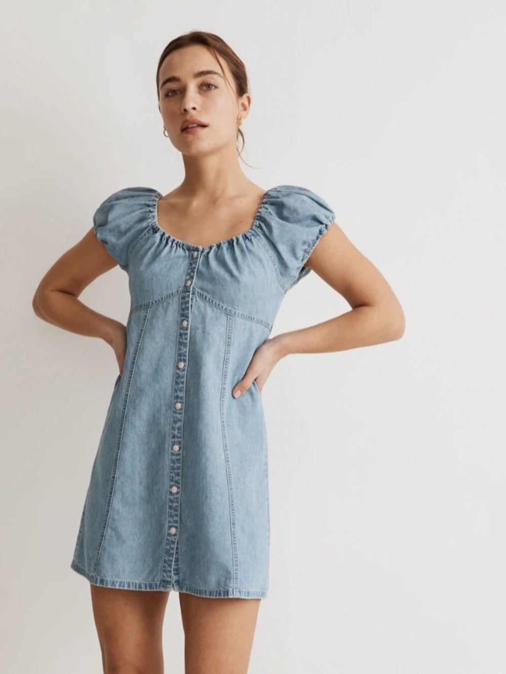 Madewell Denim Margie Mini Dress in Bevy Wash